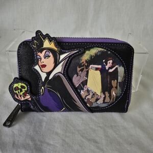Loungefly Disney Villains Snow White Evil Queen Zip Around Wallet EUC